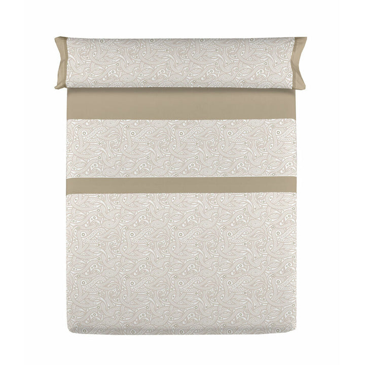 Beige Bettwäsche-Set D'Or VALENTINA mit Paisley-Muster für Einzelmatratze.
