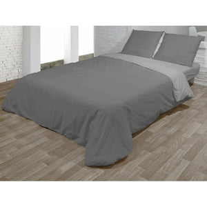 Graues Bettbezug-Set für Einzelmatratze. Schlafzimmer-Textilien mit Kissenbezüge.