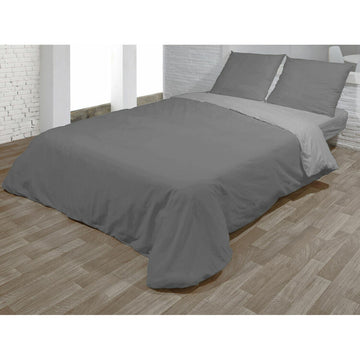 Graues Bettbezug-Set für Einzelmatratze. Schlafzimmer-Textilien mit Kissenbezüge.