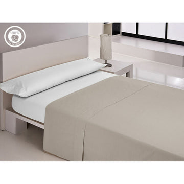 Beige Oberlaken aus Baumwolle Happy Home LISOS. Schlichtes Design für ein stilvolles Schlafzimmer.