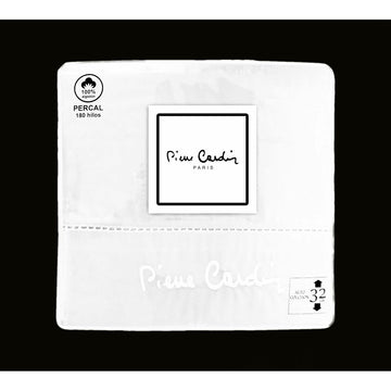 Weißes Pierre Cardin ARCADIA Bettwäsche-Set aus 100% Baumwolle Percale für doppel Größe.