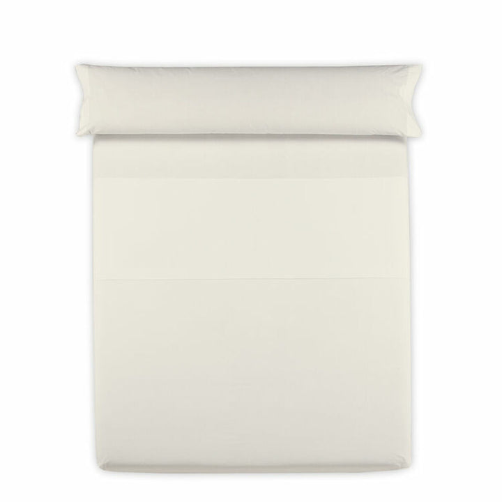 Beige Happy Home Spannbettlaken für Einzelmatratze mit passendem Kissenbezug.