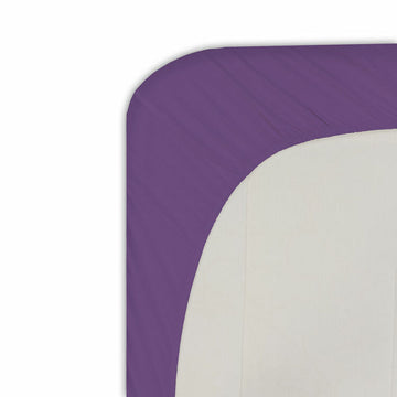 Lila Spannbetttuch für Einzelmatratze. Glatte Oberfläche, MixColors für ein schönes Schlafzimmer.