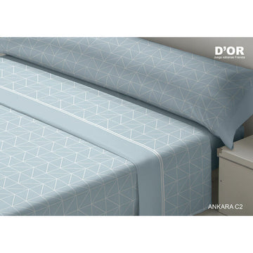 D'Or ANKARA Bettwäsche-Set mit geometrischem Muster. Einzelmatratze Franela in Violett.