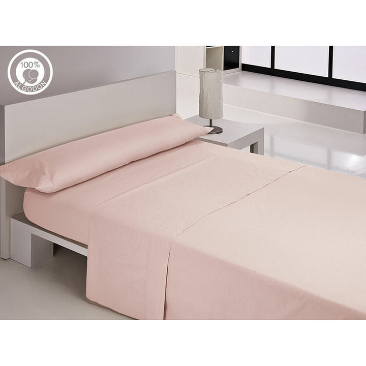 Rosa Bettwäsche-Set aus 100% Baumwolle für Einzelmatratze. Weiche und atmungsaktive Premium Qualität.