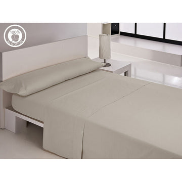 Perlgraues Hosteline IRIS PREMIUM Bettwäsche-Set aus 100% Baumwolle für Doppelmatratze.