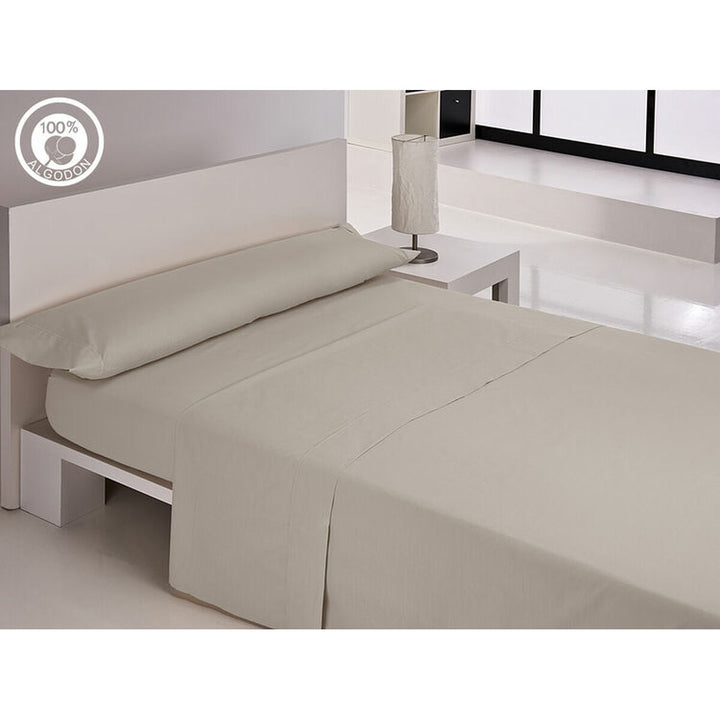 Perlgraues Bettwäsche-Set IRIS PREMIUM für Doppelmatratze aus 100% Baumwolle.
