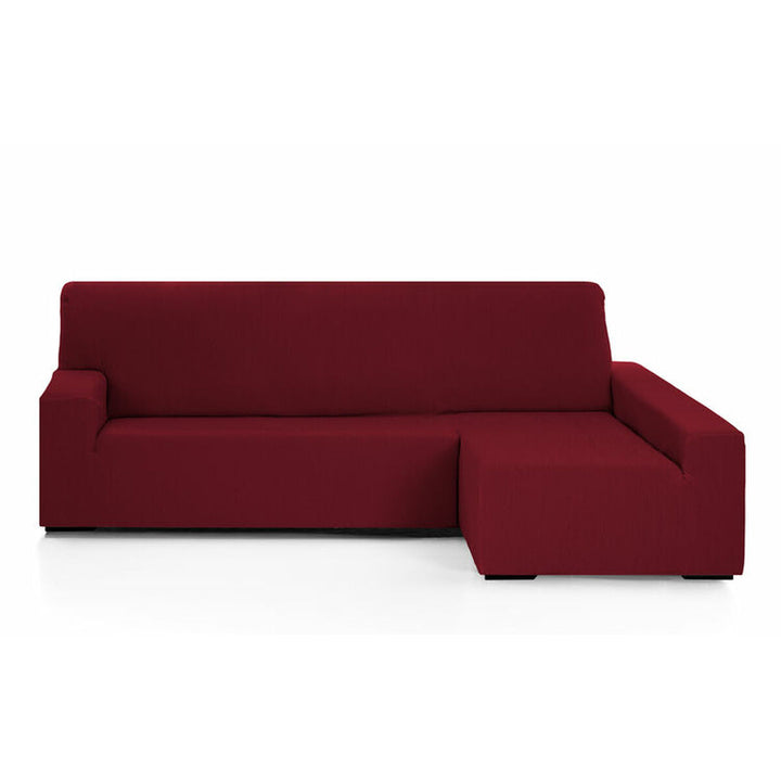 Burgunderroter Chaiselongue Bezug CAMERON mit kurzem Arm links. Strukturierter Stoff für optimale Passform.