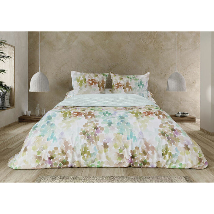 Pierre Cardin Bettbezug-Set mit floralem Muster in Violett, Grün und Braun. King Size!