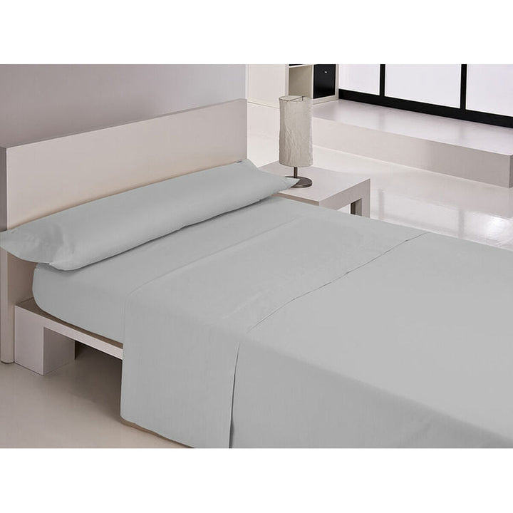 Graues Bettwäsche-Set für Einzelmatratze mit Kissenbezug. Modernes Design für Schlafzimmer.