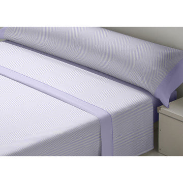 Violettes D'Or VARTO Bettwäsche-Set mit geometrischem Muster und Franela Stoff.