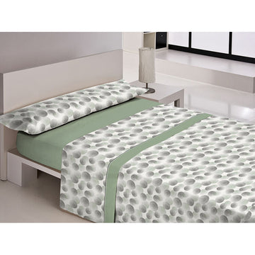 Grünes Bettwäsche-Set Libela mit Punktmuster für Doppelmatratze. Moderne Schlafzimmer-Bettwäsche.