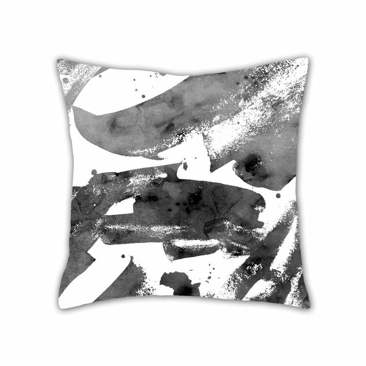 Pierre Cardin Kissenbezug 50x50 cm mit abstraktem, schwarz-weißem Farbklecks Design.