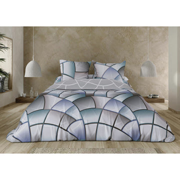 Pierre Cardin Lucas Bettbezug Grau mit geometrischem Muster, 150x230 cm.