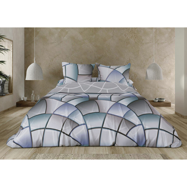 Pierre Cardin Lucas Bettbezug Grau mit geometrischem Muster, 150x230 cm.
