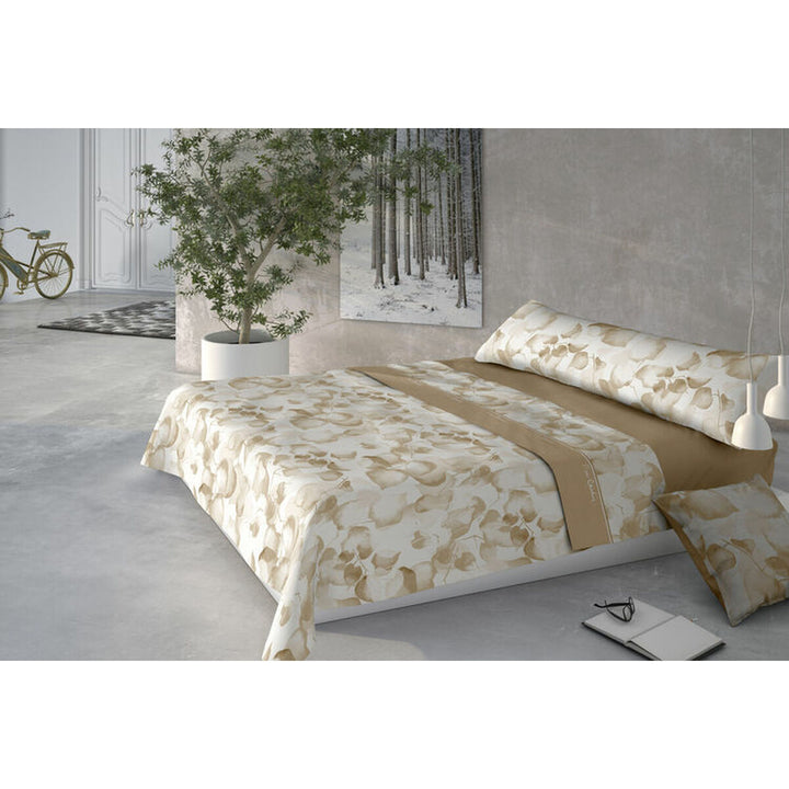 Pierre Cardin Bettwäsche-Set mit Blumenmuster in Beige für Doppelmatratze.
