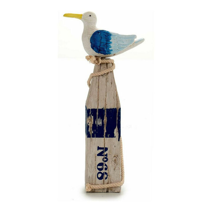 Maritime Deko-Figur Möwe auf Holzpfosten mit Seil - Homely Family Shop