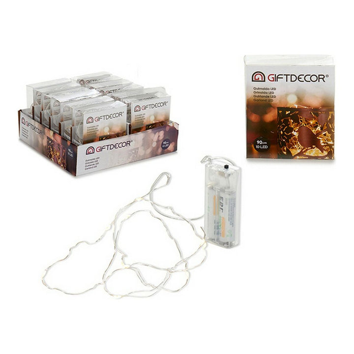 Transparente LED-Lichterkette, 90 cm, mit Batteriepack – festliche Beleuchtung von Giftdecor - homely Family Shop