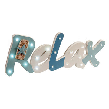Holzschild mit LED Lichtern Relax und Seestern - homely Family Shop