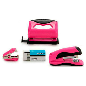 Pincello Hefter Set in Pink und Schwarz mit Locher und Klammerentferner - homely Family Shop