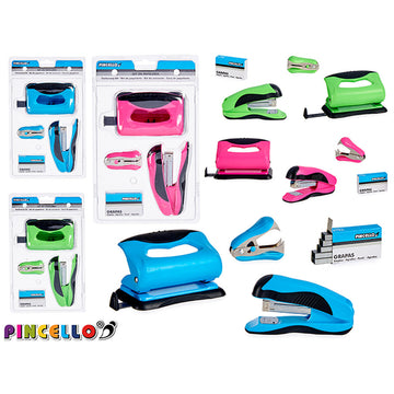Pincello Hefter und Locher in Blau, Grün und Pink - homely Family Shop