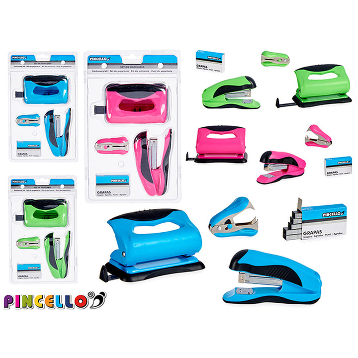 Pincello Hefter und Locher in Blau, Grün und Pink - homely Family Shop