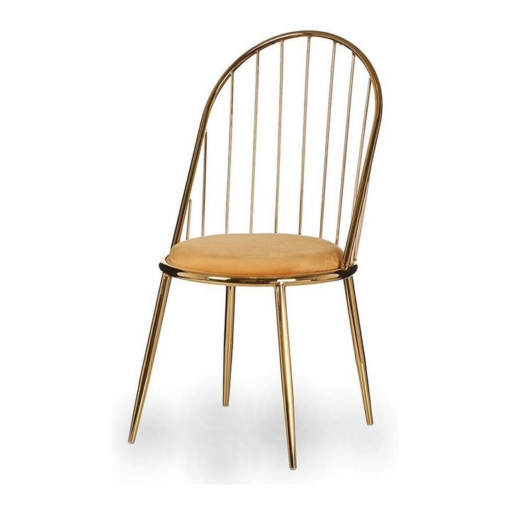 Goldener Stuhl mit Senf Sitz und Stangen Design - homely Family Shop