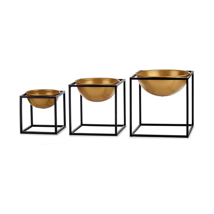 Dekoratives Schalenset in Schwarzgold mit Metallrahmen - homely Family Shop