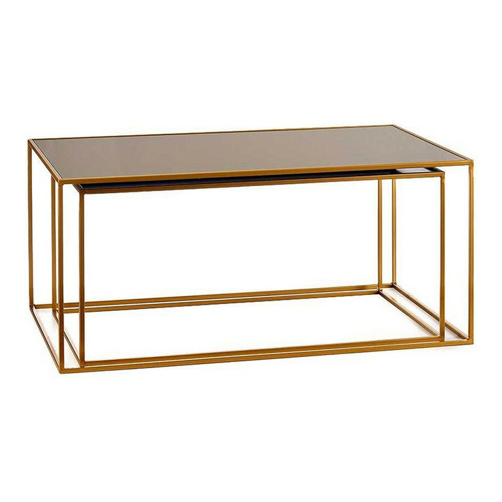 Schwarze Tische mit goldenem Rahmen, 2er-Set - homely Family Shop