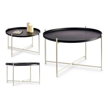 Schwarzer Beistelltisch mit weißem Metallrahmen - homely Family Shop