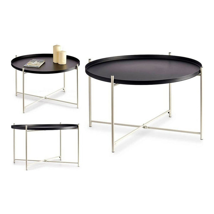 Schwarzer Beistelltisch mit weißem Metallrahmen - homely Family Shop