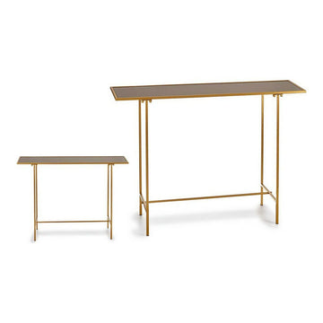 Schwarzer Kristall Beistelltisch mit goldenem Metallrahmen - homely Family Shop