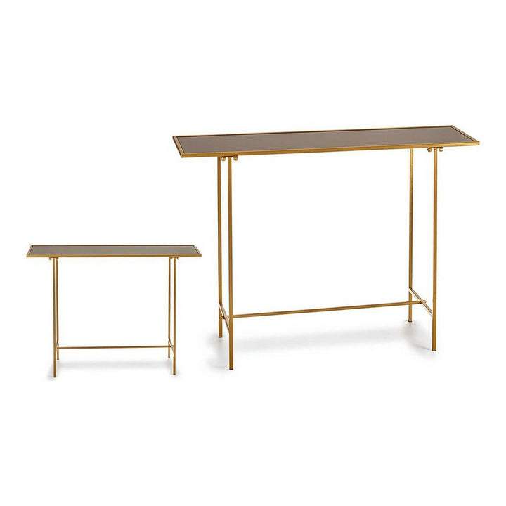 Schwarzer Kristall Beistelltisch mit goldenem Metallrahmen - homely Family Shop