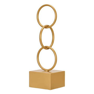 Goldene Deko-Figur mit Metallringen auf quadratischer Basis - homely Family Shop