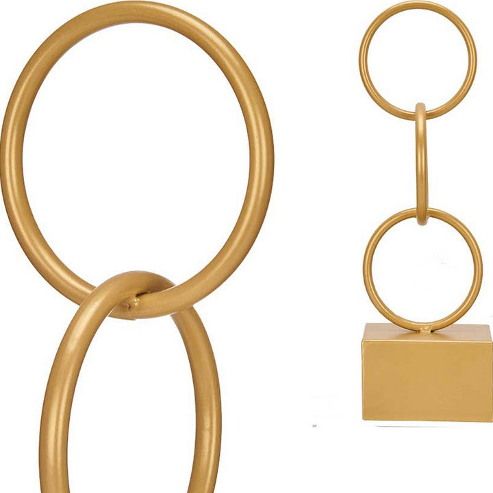Goldene Deko-Figur mit Metall Ringe Design - homely Family Shop