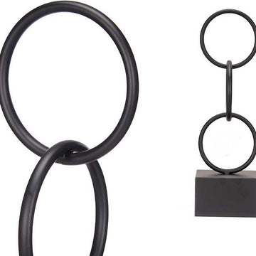 Schwarze Metall Deko-Figur mit verbundenen Ringen - Homely Family Shop