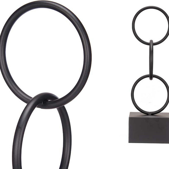 Schwarze Metall Deko-Figur mit verbundenen Ringen - Homely Family Shop