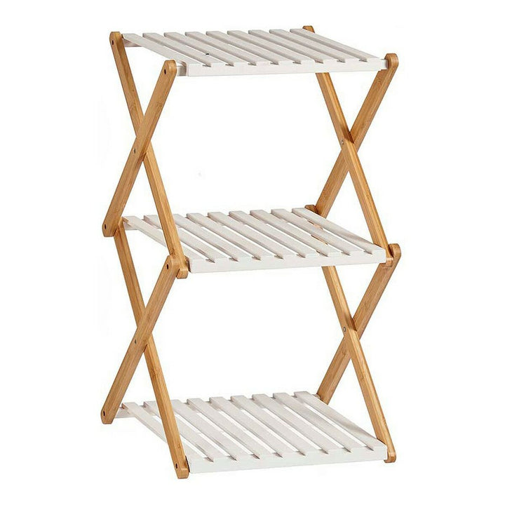 Flexibles Holzregal mit drei Ablagen in Braun und Weiß - homely Family Shop