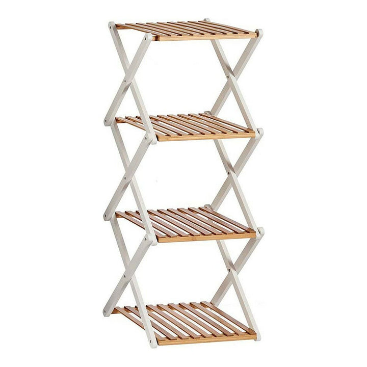 Flexibles Holzregal in Braun und Weiß mit vier Ablagen - homely Family Shop