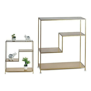 Goldfarbenes Regal mit Metallrahmen und mehreren Ablagen - homely Family Shop