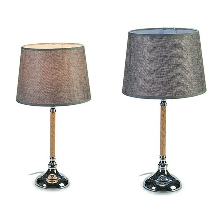 Zwei Tischlampen mit Holzfuß und Schirm - homely Family Shop