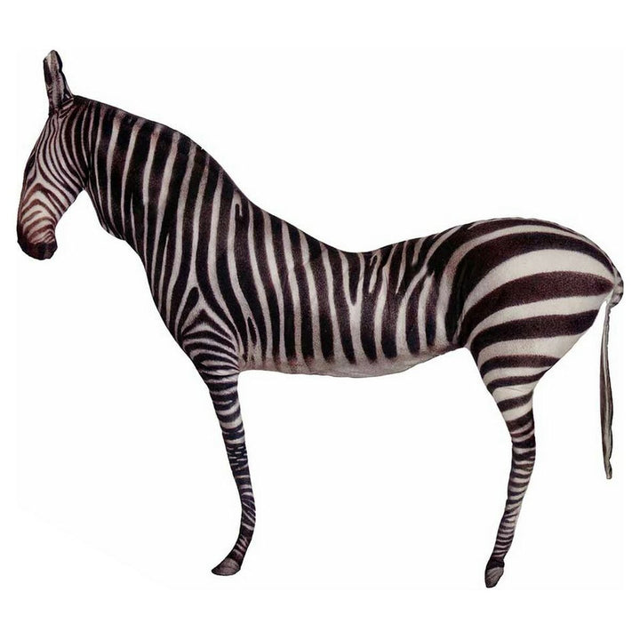 Schwarz-weißes Zebra Kissen, 9x54x72 cm. Dekoratives Kissen im Zebra Design.