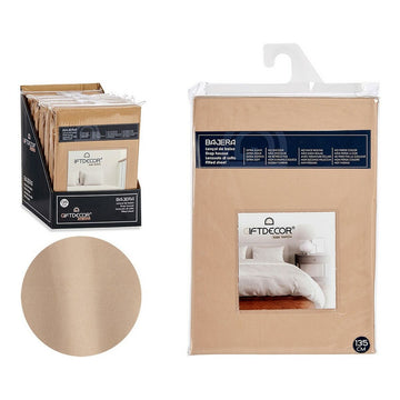 Beiges Bettlaken Set in Verpackung. Extra weich und farbecht.