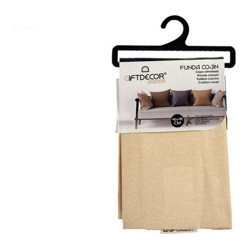Creme beige Kissenbezug, 45x45 cm. Texturierter Stoff für Wohnzimmer oder Schlafzimmer.