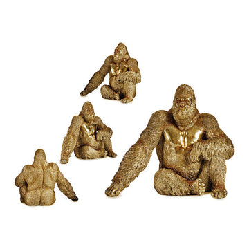 Goldene Gorilla Harz Deko Figur mit Details - homely Family Shop