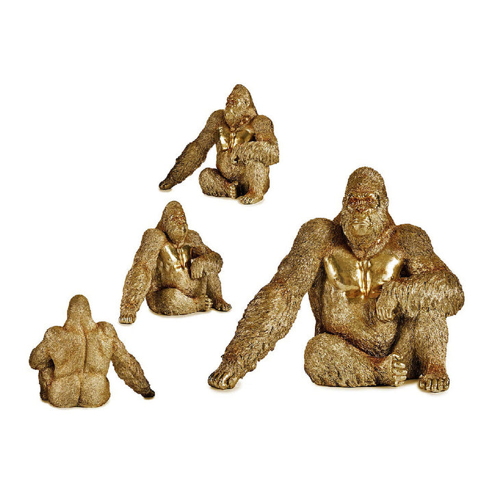 Goldene Gorilla Harz Deko Figur mit Details - homely Family Shop