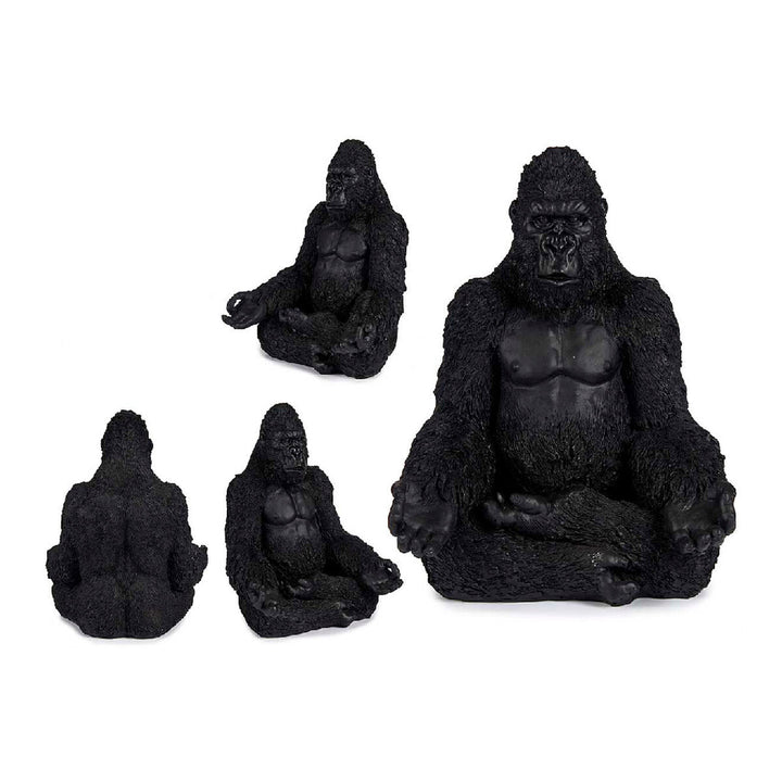 Schwarze Gorilla Figur in Yoga-Pose als Dekoration - homely Family Shop