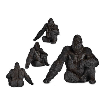 Schwarze Gorilla Harz Deko-Figur in verschiedenen Ansichten - homely Family Shop