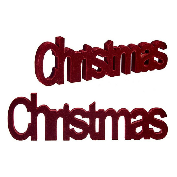 Rote Christmas Deko-Figuren aus Holz, 3D Blockbuchstaben Design.