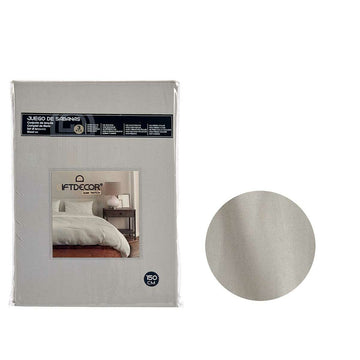 Graues Bettwäsche-Set für Doppelmatratze, 3-teilig im Paket mit Texturmuster.